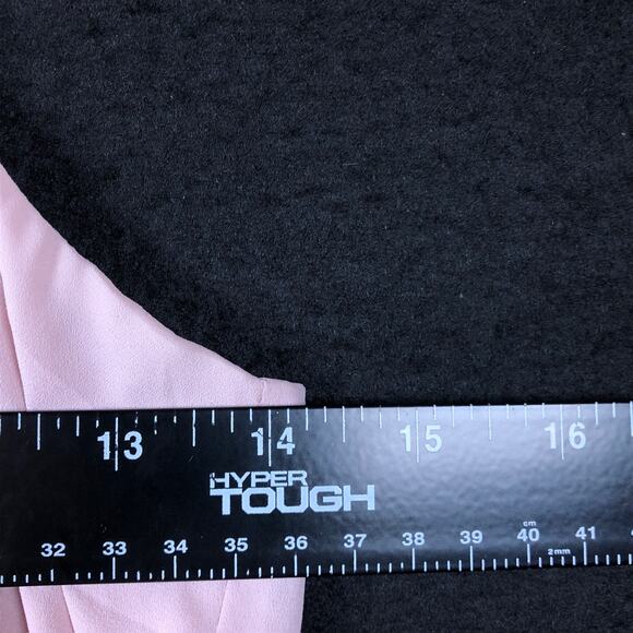 Express Womens Blouse Pink Black Lace V Neck Sleeveless Tank Keyhole Back Small - Picture 8 of 12